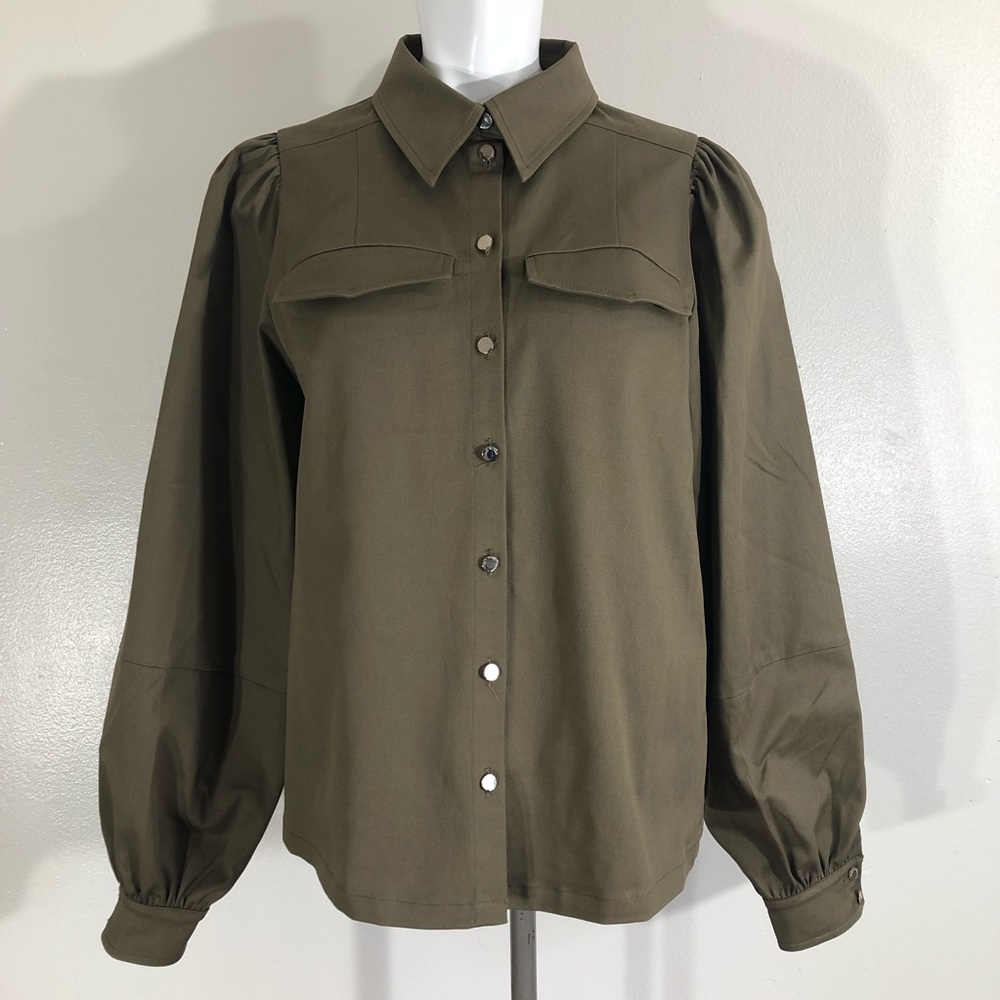 Ted Baker Damarii balloon sleeve utility shirt Shacket size 3 (S… - Picture 2 of 14